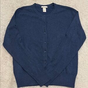 H&M Navy Crewneck Button-Front Cardigan